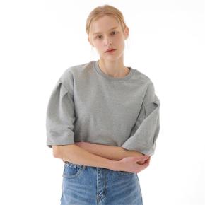 PIN TUCK PUFF T-SHIRT GRAY