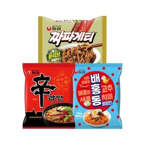 신라면 5봉 + 짜파게티 5봉 + 배홍동비빔면 4봉