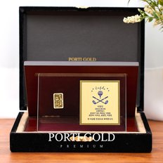 순금 24K 3.75g 골프 골드바 크리스탈 플레이트 우드상패 GMX024