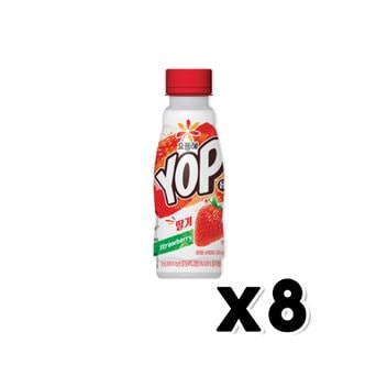  빙그레 요플레 욥 YOP 딸기 요구르트 200ml x 8개