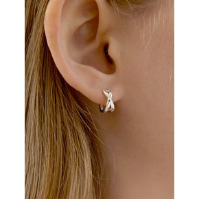 [진주귀걸이 2종 증정] Two-line one-touch earring(S/M)