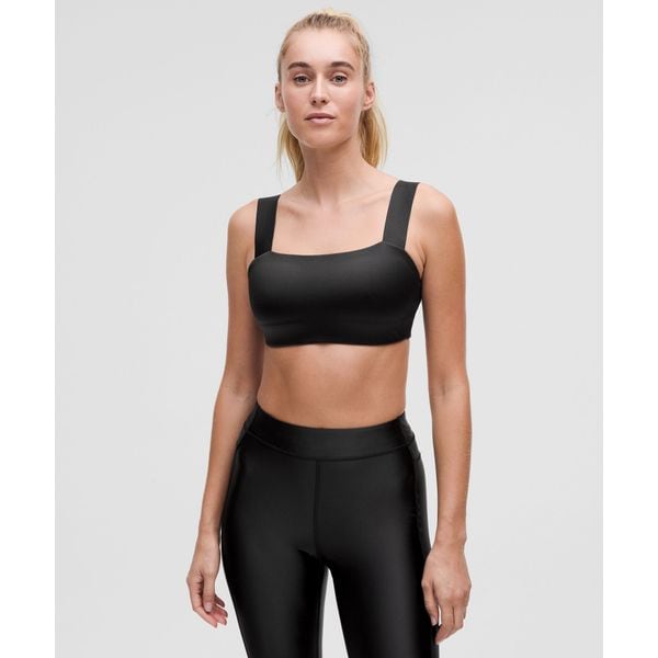 30% ▼ 새틴 샤인 어드저스터블 워크아웃 브라 - BLK