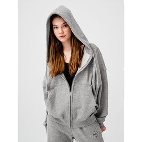 Rhombus Hood Zip-up Grey