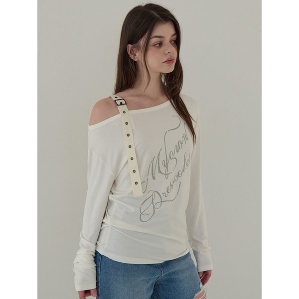 스트랩 오프숄더 롱슬리브 (아이보리)