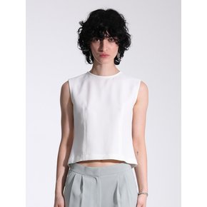 Front and back wearable sleeveless top in ivory