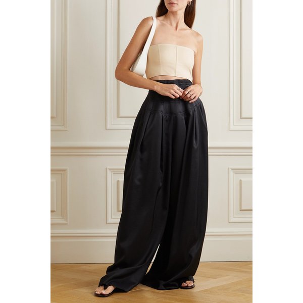 Hilde Strapless Cropped Cotton-poplin Bustier Top 화이트