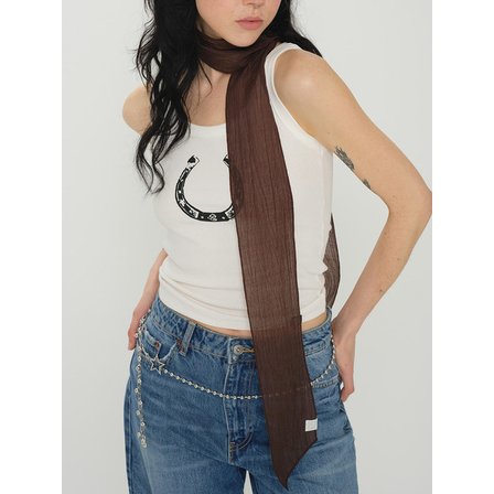 에이레브 WRINKLED THIN&LONG SCARF (BROWN)