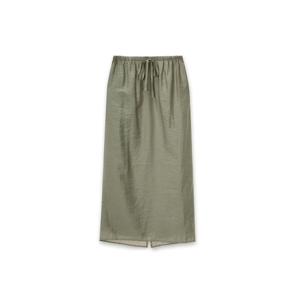 Long Banding Slit skirt Light Khaki