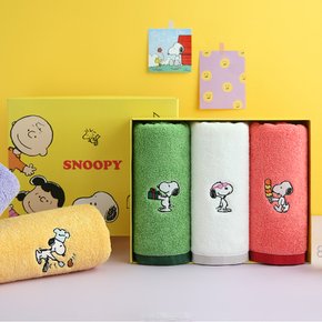 스누피 조이풀 150g 세면타월 3매 선물세트 (전용박스+크림쇼핑백)