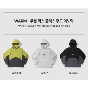 남녀공용 WARM+ 우븐 믹스 플리스 후드 아노락 UP421SHDO1BLK