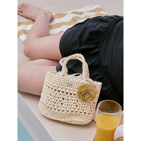 No.222 / Lily Raffia Crochet Mini Tote Bag _ Butter Cream