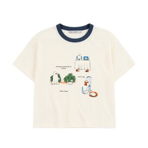 26FW 보보쇼즈 키즈 에브리데이 고스트 아동 주니어 반팔 티셔츠 오프화이트 B226AC005