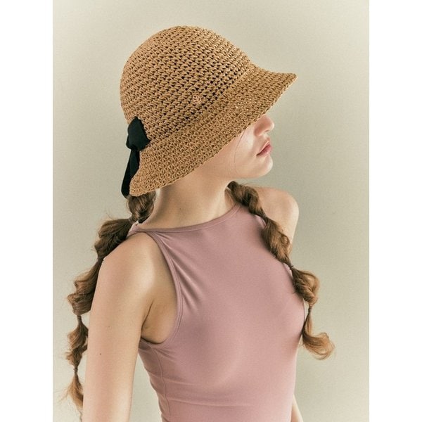 BOW BUCKET HAT_Beige