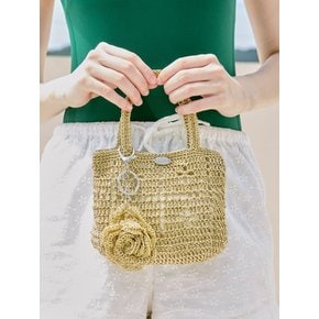 No.212 / Lily Metallic Crochet Mini Tote Bag _ Gold
