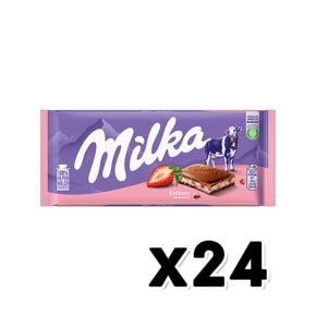 밀카 스트로베리 밀크초콜릿 디저트간식 100g x 24개