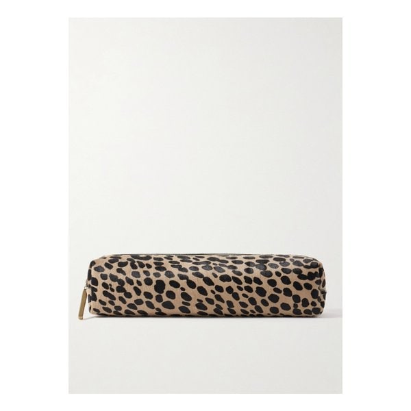 케이트 카이 레오파드 프린트 카프 헤어 클러치 46376663162888100