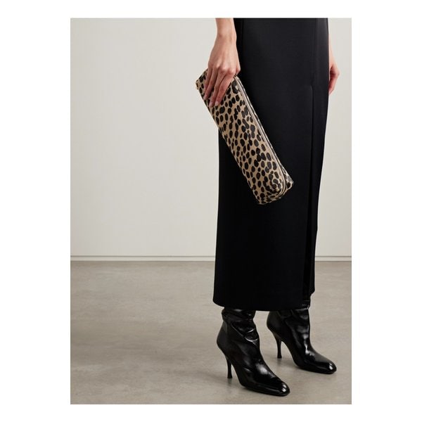 케이트 카이 레오파드 프린트 카프 헤어 클러치 46376663162888100
