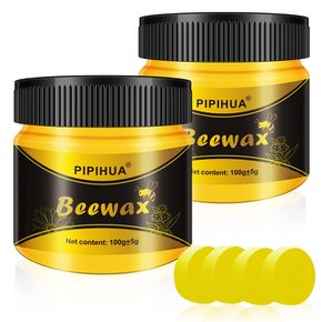 PIPIHUA 비즈왁스 비왁스 100% 천연 다목적가구 케어 밀납 2팩 Wood Seasoning Beeswax