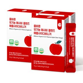 올바른 유기농 애사비 클렌즈 애플사이다비니거  3박스 (총 42포)