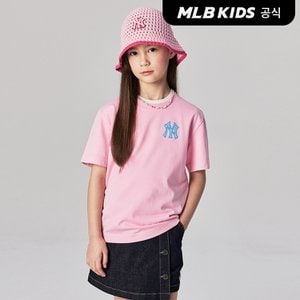 MLB키즈 (공식)24SS 베이직 스몰로고 반팔 티셔츠 7ATSB0243-50PK