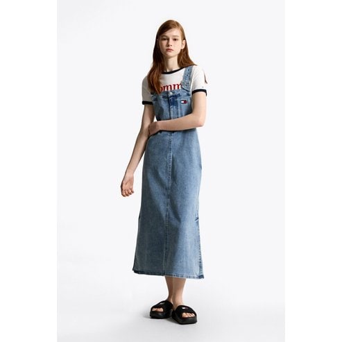 타미진스 여성 데님 덩거리 원피스 T32F1WOP04TWL1 TOMMY JEANS