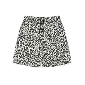 SP LEOPARD LINEN SHORT PANTS-WHITE