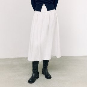 SHIRRING LONG SKIRT WHITE