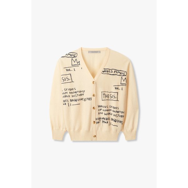 [BASQUIAT] 그래픽 브이넥 니트 가디건 7125250185104