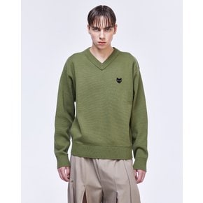 [파주점] 지제로 엠블럼 브이넥 니트 SH2KT803GE