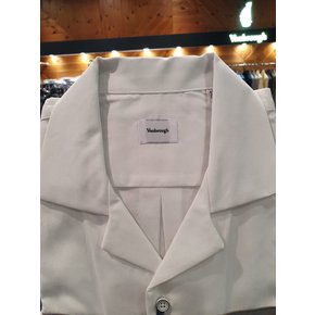[여주점] 캐주얼 니트 배색 오픈카라 일반핏 긴소매 남성셔츠BISSG1014WH