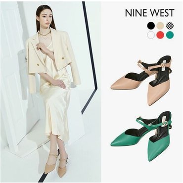 NINE WEST 나인웨스트 램스킨 크리스탈 뮬 NW501