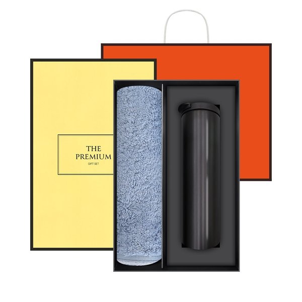 송월타올 솔리드혼방무지 190g 호텔수건+텀블러(데이빗) 선물세트