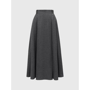 안나 울 플리츠 스커트_차콜 / ANNA WOOL PLEATS SKIRT_CHARCOAL