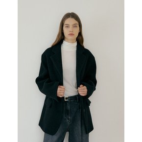 WOOL ALPACA JACKET - Black