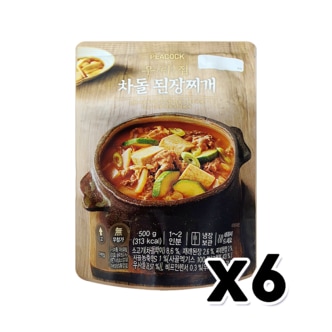  피코크 우리집차돌된장찌개 즉석조리식품 500g x 6개