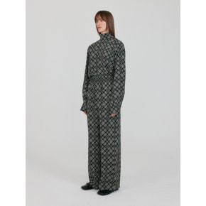 ZENEZ Patterned Wide Pants - Black/Ivory