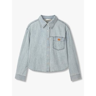 GCUT 로고 패치 포켓 데님 셔츠_라이트 블루 7215255201