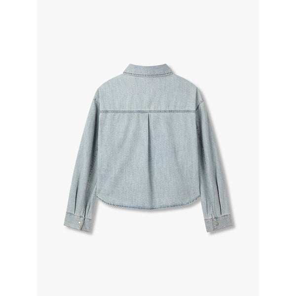 로고 패치 포켓 데님 셔츠_라이트 블루 7215255201