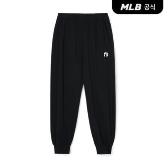 MLB [코리아공식] 베이직 스몰로고 냉감 조거팬츠 NY (Black)