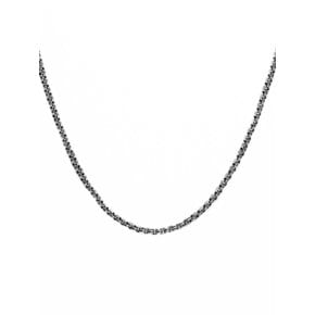 HR 361N_Silver Double Ring Chain Necklace