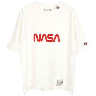 미하라야스히로 24SS 화이트 NASA 프린트 티셔츠 A12TS662 WHITE