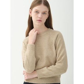 two-tone raglan sleeve knit top_cream