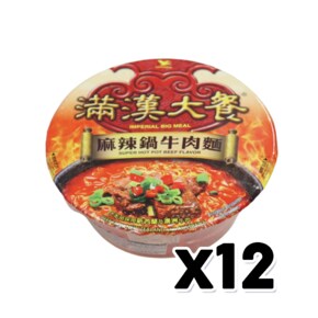 만한대찬 마라우육면 용기컵라면 204g x 12개