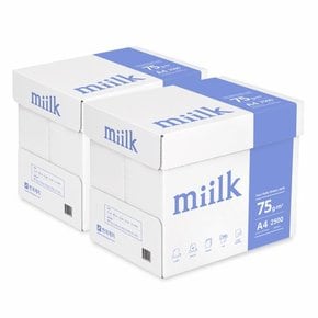 밀크 A4용지 75g 2박스(5000매)(DE)