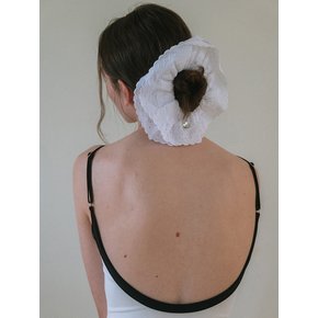 Lace Hair Scrunchie - White