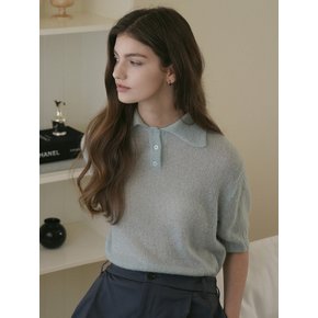 Button Collar Half Knit (Mint)