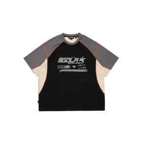 [스타필드코엑스] [골라] 남녀공용 MOTOCYCLE STITCH BLOCK T-SHIRTS [BLACK]