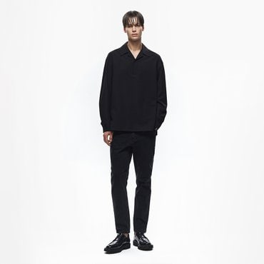 지오송지오 린넨 터치 오픈카라 튜닉 블랙 ZG2SH207BK