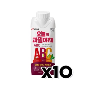 유어스 오늘의과일야채ABC 사과비트당근 건강음료 250ml x 10개