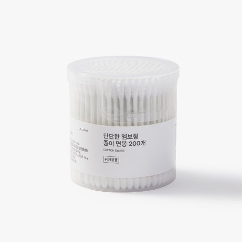 JAJU 단단한 엠보형 종이 면봉 200개